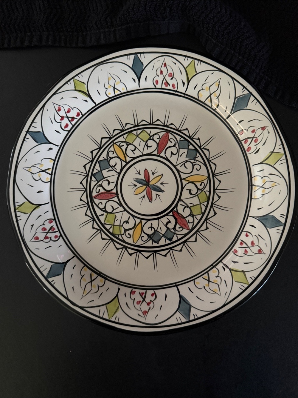 Tabletops Gallery Guadalajara Hand-Painted Floral Ceramic Plate